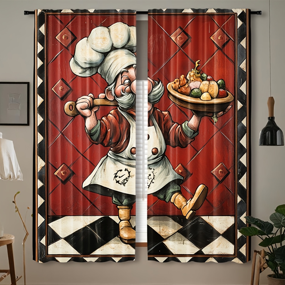 Home Cooking Youtube - Новинка: Пара штор с мультяшными персонажами-поварами