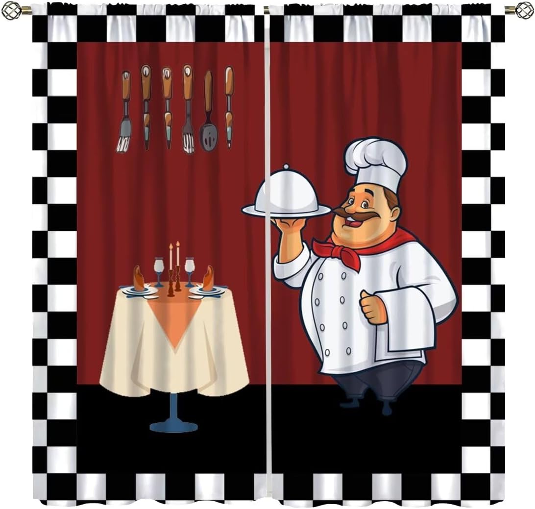 Home Cooking Youtube - Кухонные шторы Fat Chef, шторы с