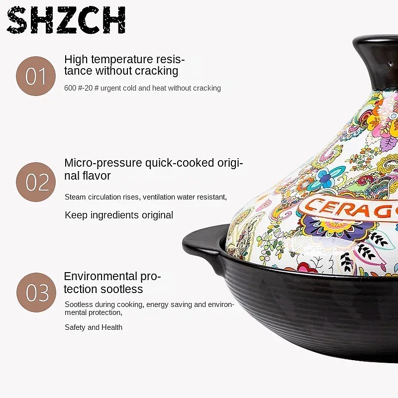Керамический горшок-тажин 2 л, – обзор и цена Tagine Clay Pot